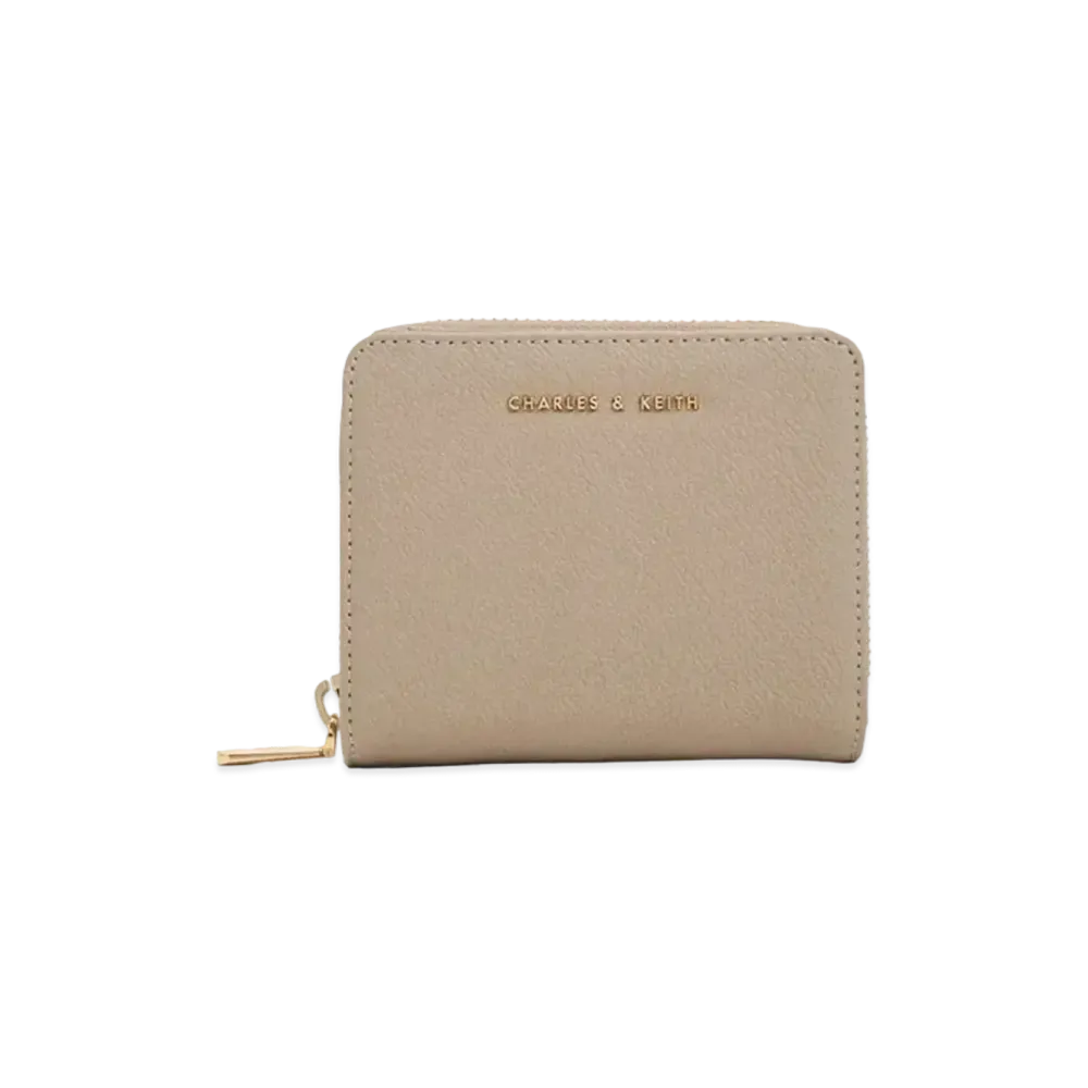 CHARLES & KEITH Zip Around Small Wallet "Taupe"