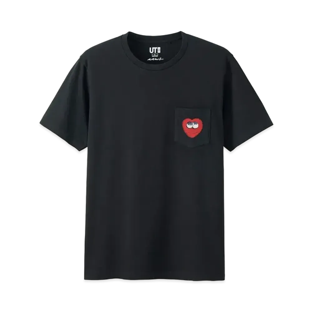 KAWS x Uniqlo Heart Pocket Tee "Black"