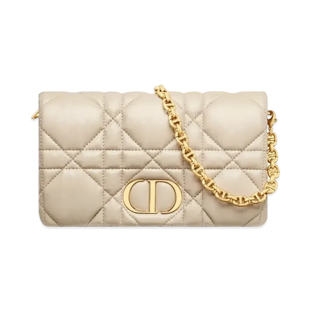 Dior Caro Macro Cannage Mini Bag Quilt Macro Cannage Calfskin "Sand"