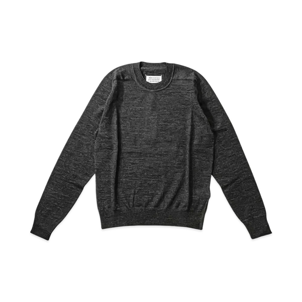 Maison Margiela Women's Crewneck Wool Sweater "Dark Grey"