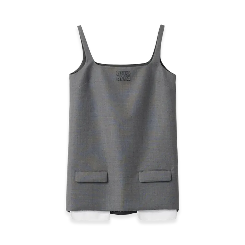 MIU MIU Women's Grisaille Mini Dress "Slate Gray"