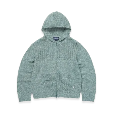 thisisneverthat Crochet Knit Zip Up Hoodie "Light Blue"