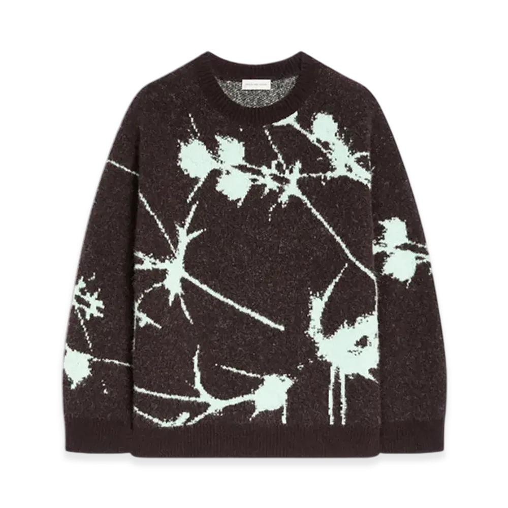 DRIES VAN NOTEN Printed Wool Sweater "Black"