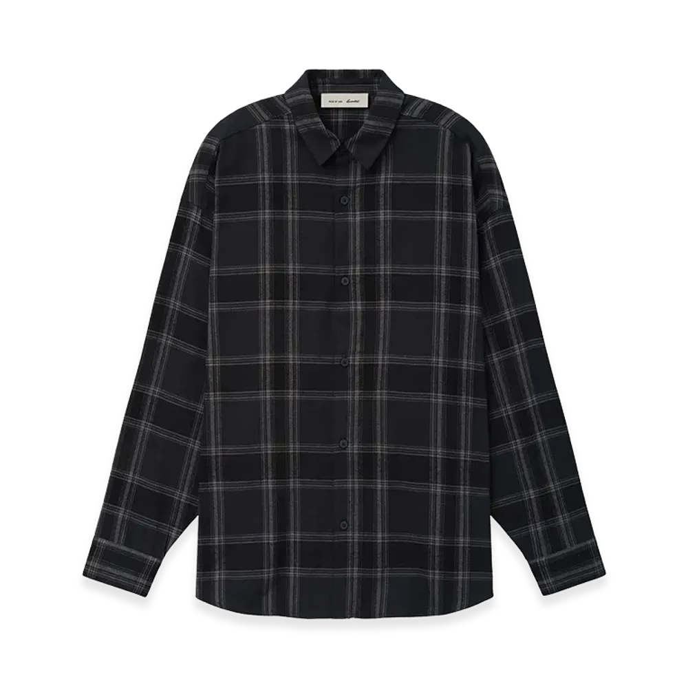 FEAR OF GOD ESSENTIALS Flannel Button Up Shirt "Vintage Black Plaid"