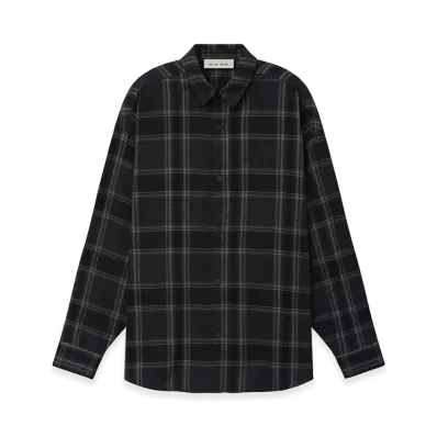 FEAR OF GOD ESSENTIALS Flannel Button Up Shirt "Vintage Black Plaid"