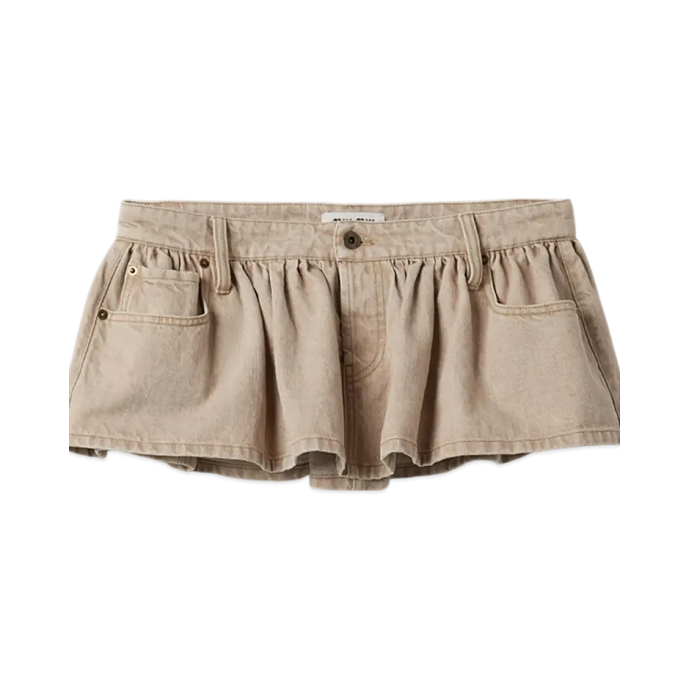 MIU MIU Denim Mini Skirt "Beige"
