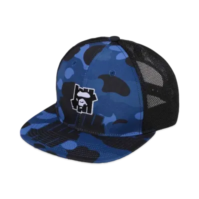 A BATHING APE x UNDEFEATED Color Camo Mesh Cap "Blue"