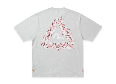 PALACE x EVISU Heavy Wash T Shirt "Grey Marl"