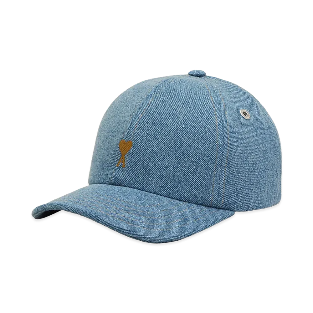 AMI PARIS Cotton Ami De Coeur Embroidery Cap "Blue"