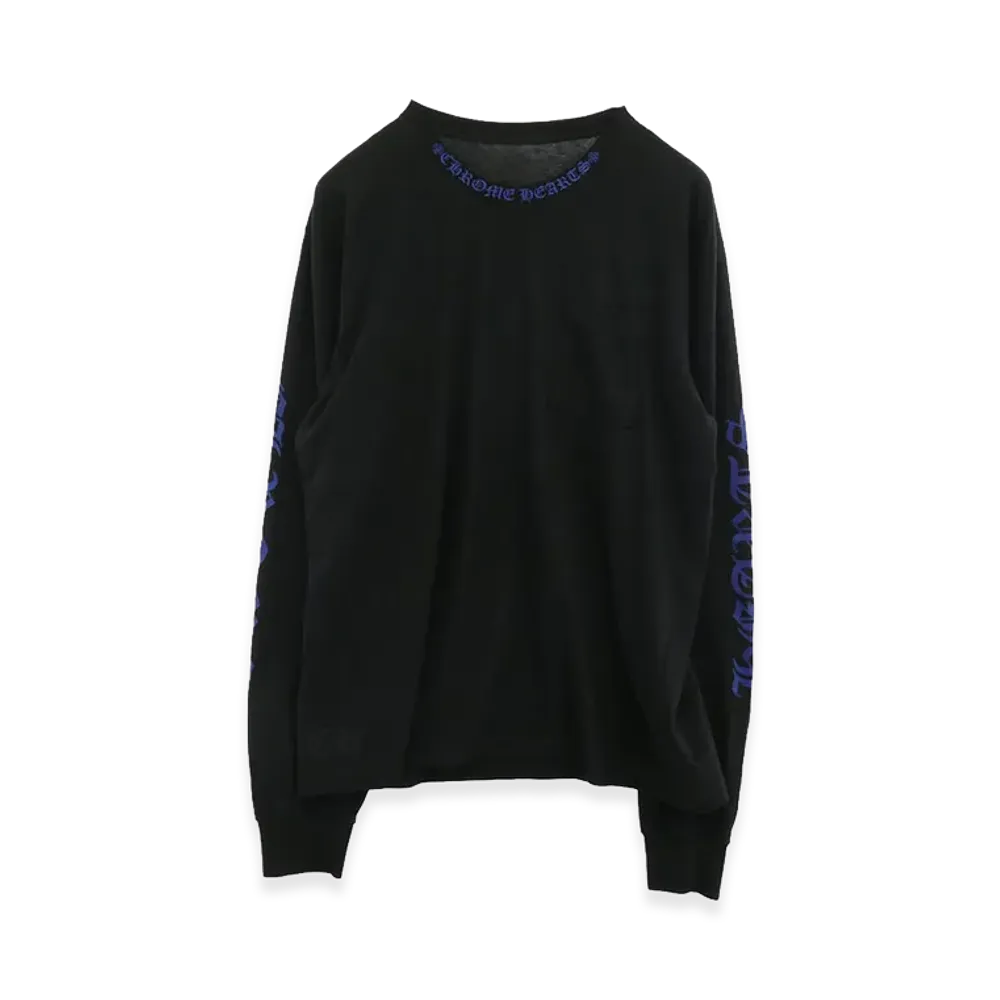 Chrome Hearts Neck Logo L/S T-Shirt "Black/Blue"