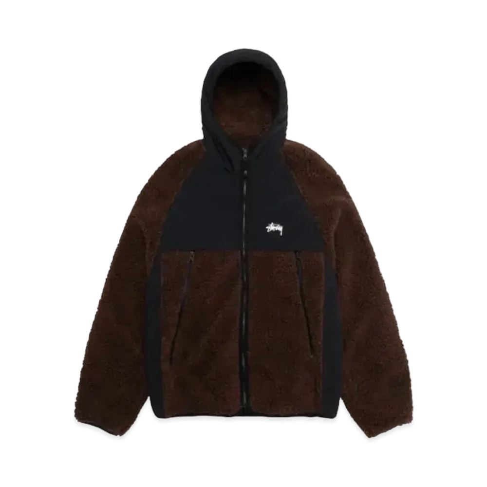 Stussy Sherpa Paneled Hooded Jacket "Brown"