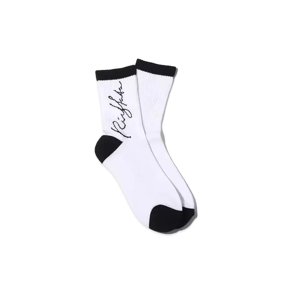 atmos pink x Riehata Logo Socks "Black"