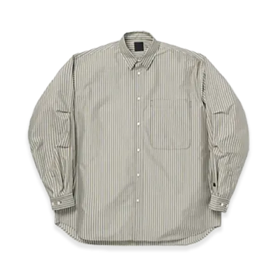 DAIWA PIER39 Women's Tech Regular Collar Shirt L/S Stripe "Light Brown"