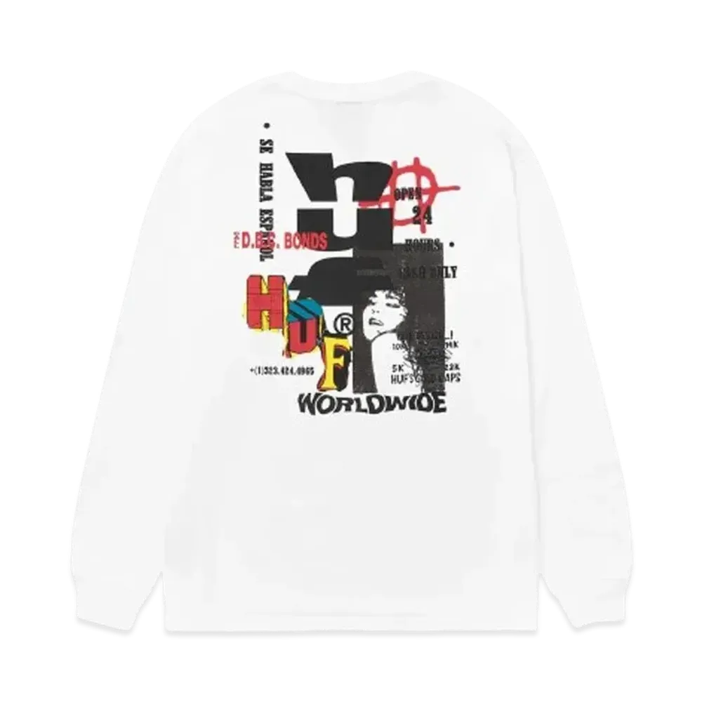 HUF Fall 24 Cut And Paste Long Sleeve Tee "White"