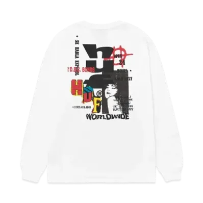 HUF Fall 24 Cut And Paste Long Sleeve Tee "White"