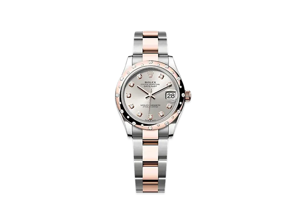 ROLEX Datejust 31mm Oystersteel & Everose Gold Diamond 278341RBR "Silver"