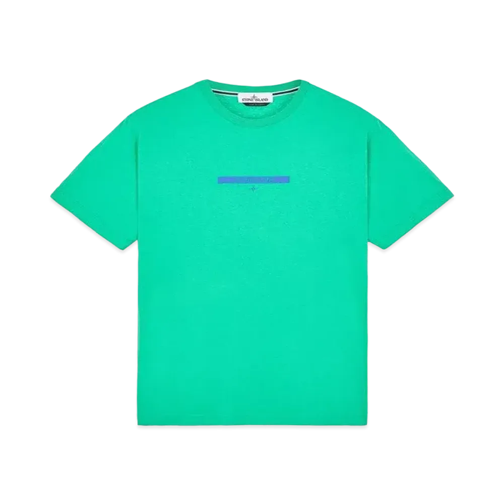 Stone Island 2NS84 COTTON JERSEY, 'MICRO GRAPHICS ONE' PRINT_SLIM FIT "Green"