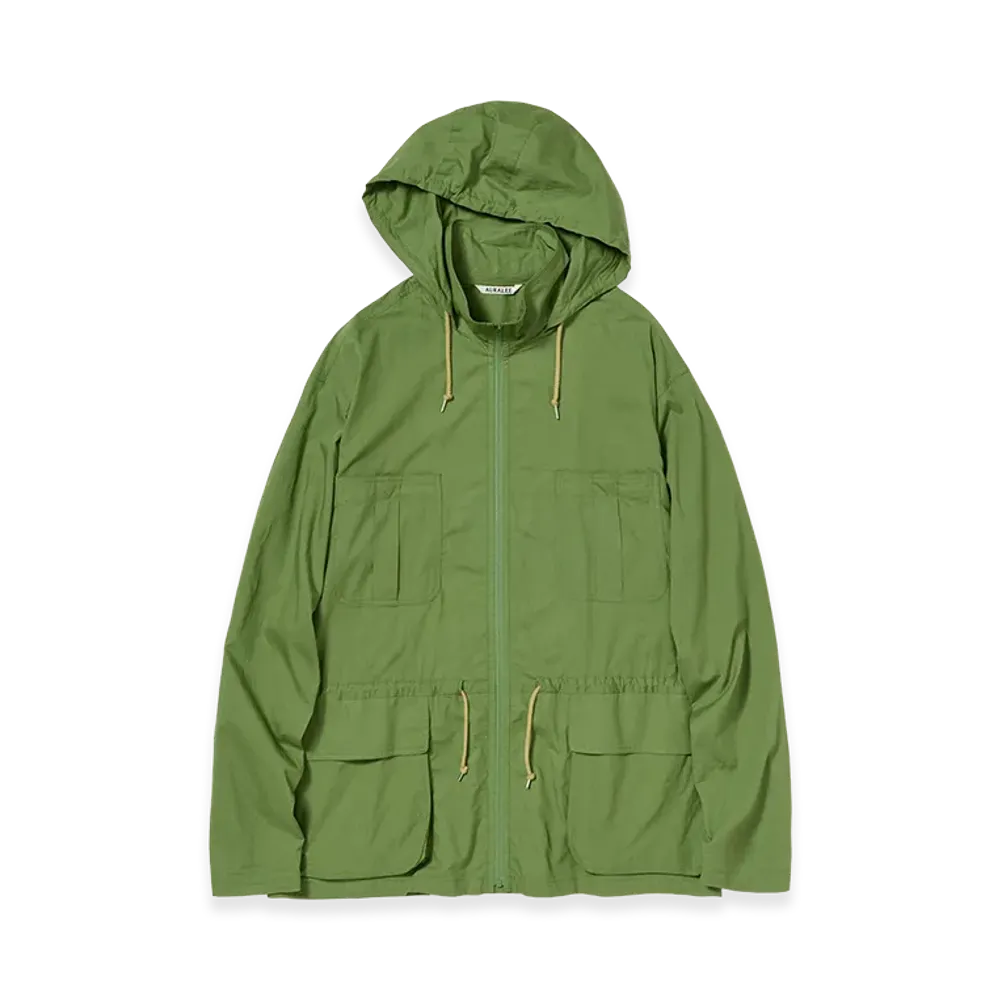 AURALEE Super Fine Cotton Lawn Hooded Blouson "Dusty Green"