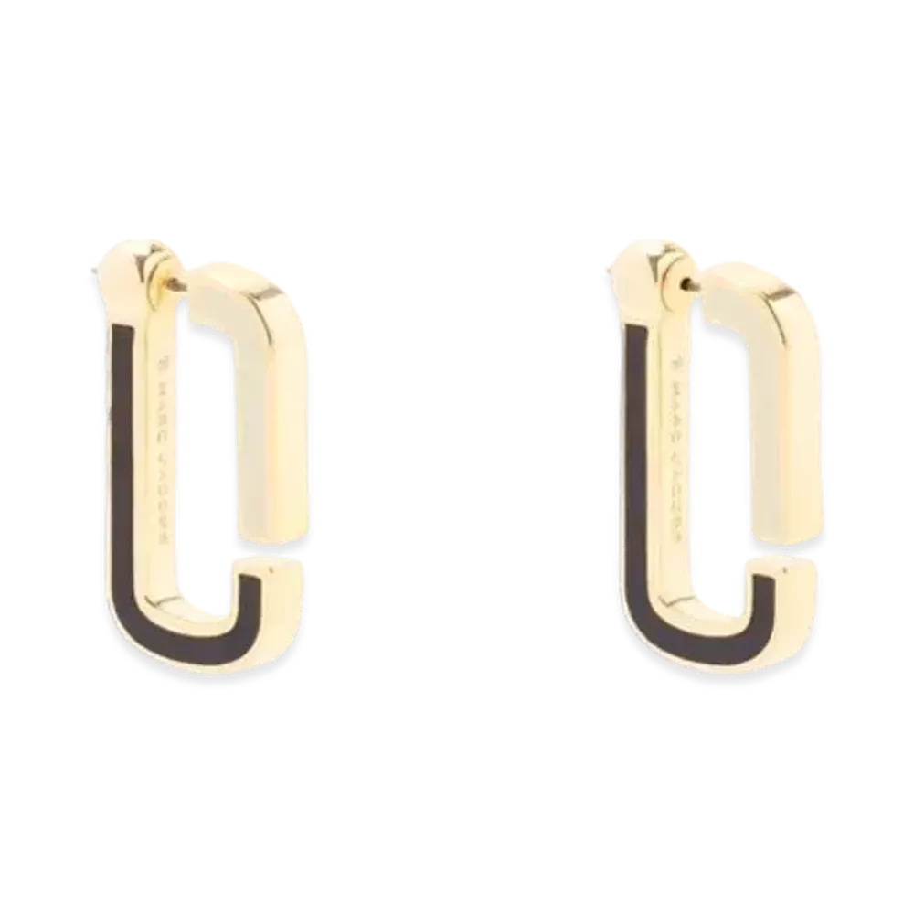 Marc Jacobs The J-Marc Colorblock Flat Hoops "Black Multi/Gold"