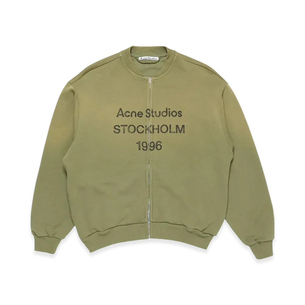 Acne Studios Zip-Up Cardigan "Olive Green"