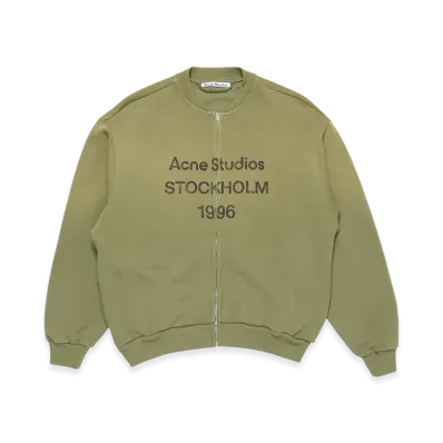 Acne Studios Zip-Up Cardigan "Olive Green"