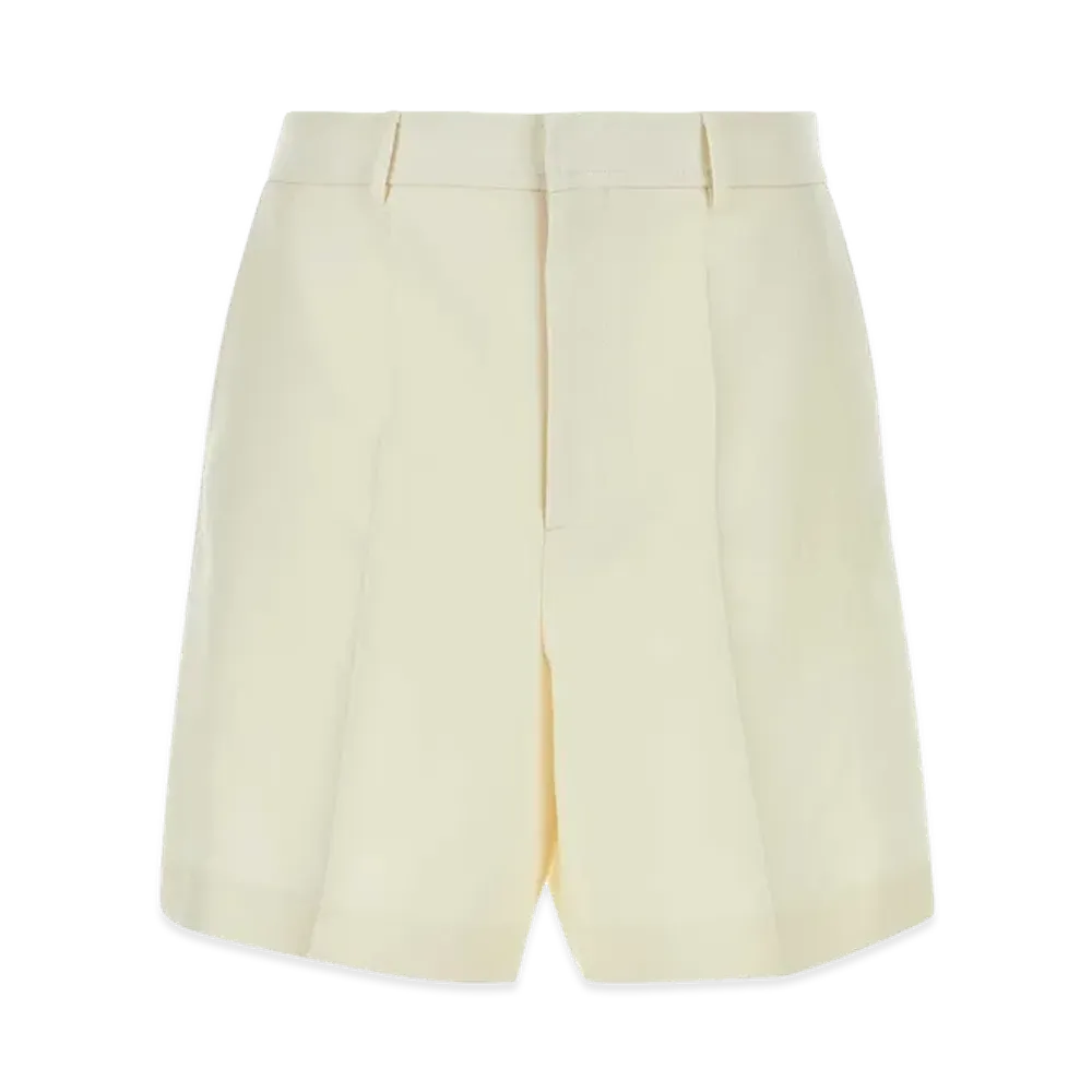 Valentino Wool Blend Bermuda Shorts "Ivory/White"