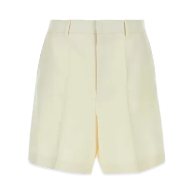 Valentino Wool Blend Bermuda Shorts "Ivory/White"