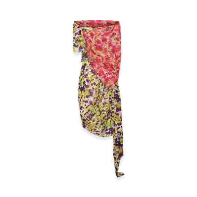 DRIES VAN NOTEN Women's Silk Blend Dress "Yellow/Multicolor"