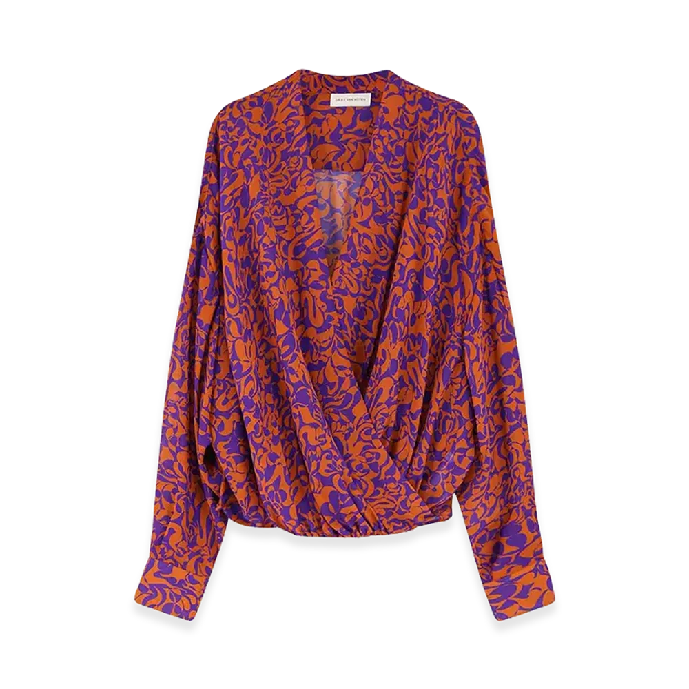 DRIES VAN NOTEN Women's Camiel Shirt In Cotton "Orange"