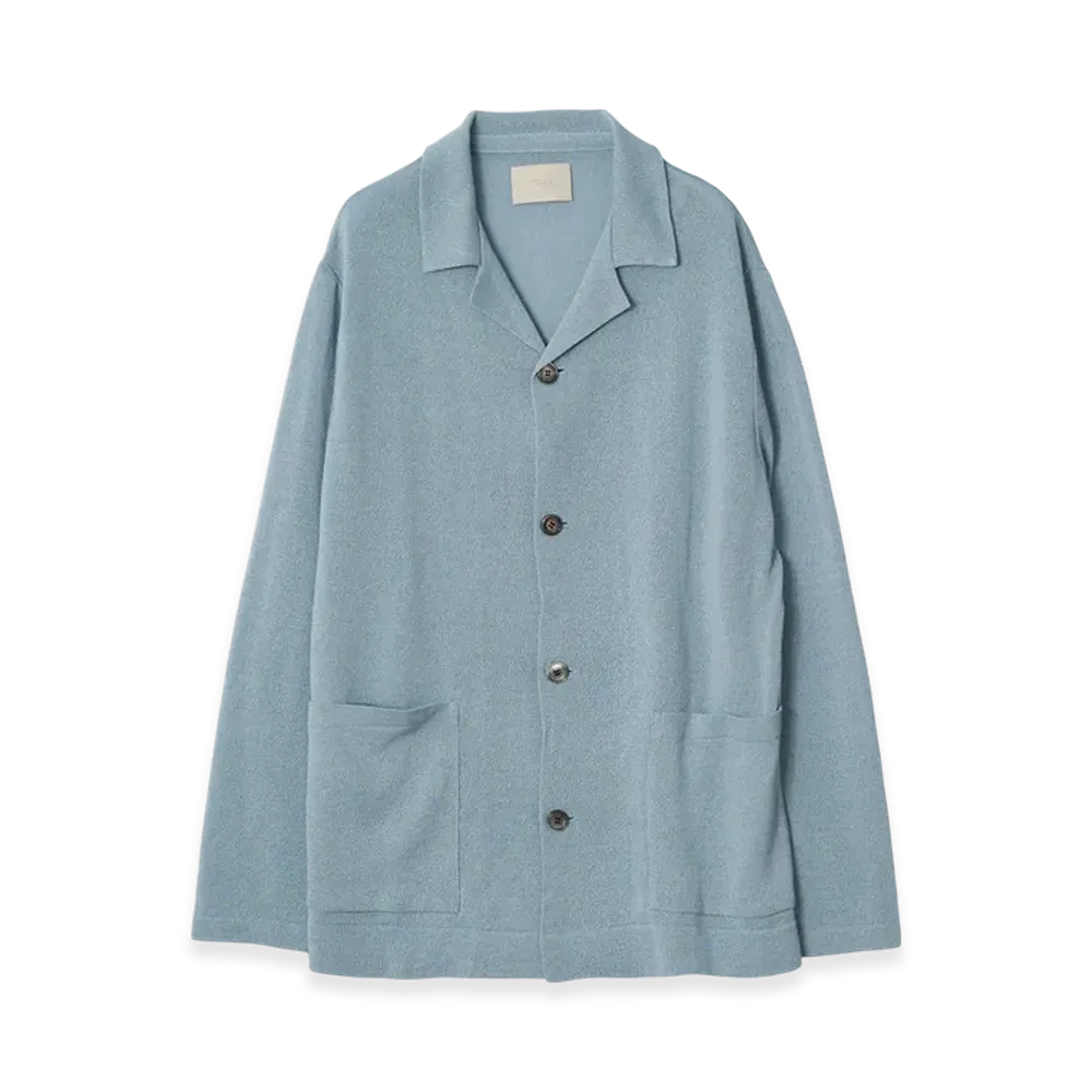 YOKE Washi Rayon Sheer Knit Jacket "Blue"