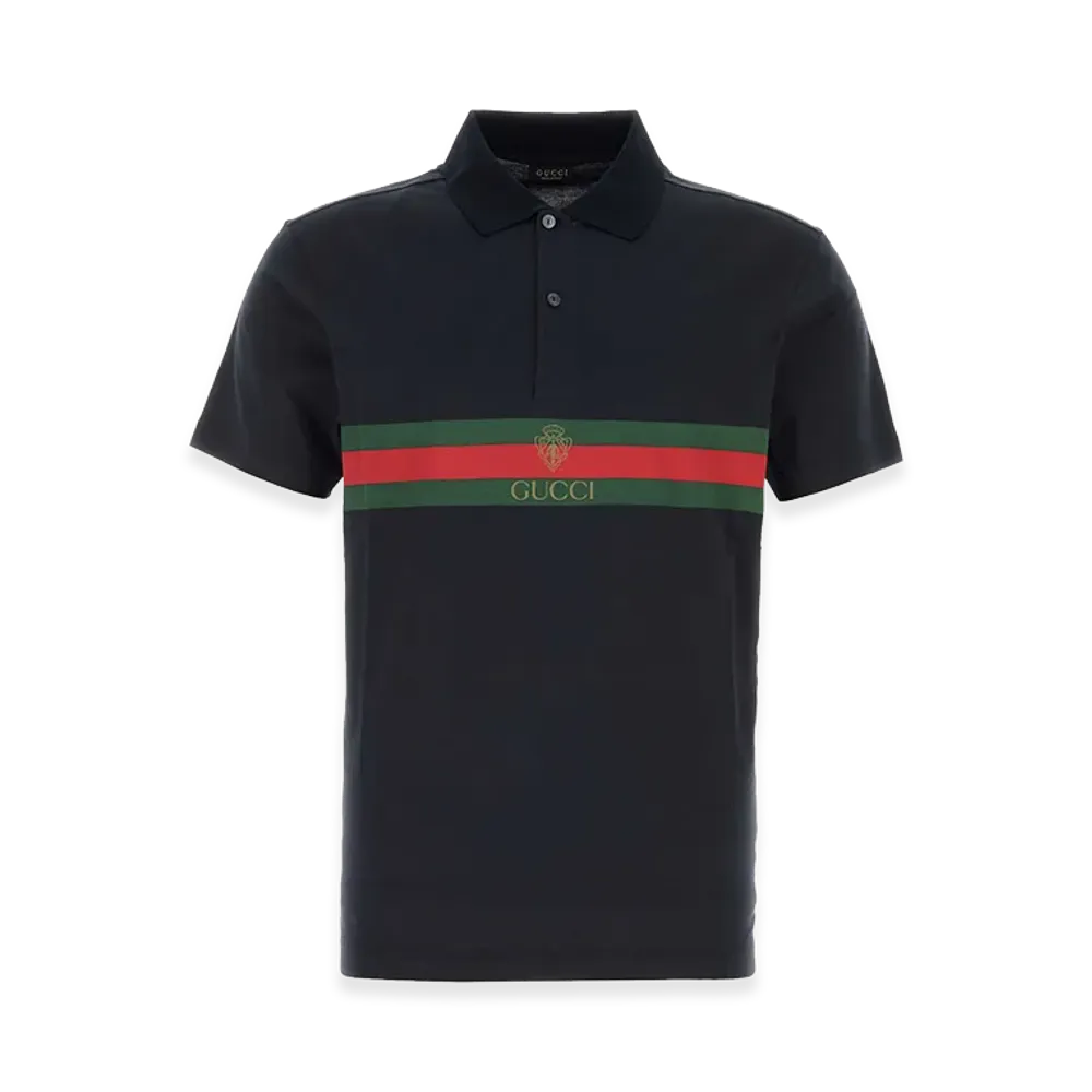 GUCCI Cotton Polo Shirt "Black"