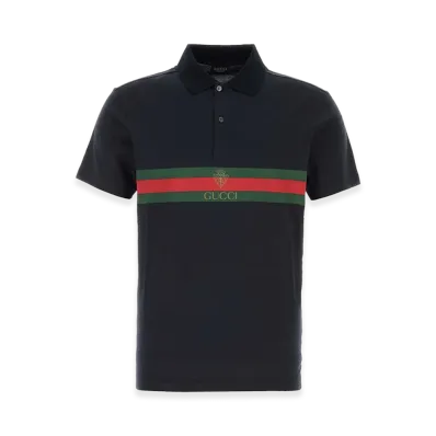 GUCCI Cotton Polo Shirt "Black"