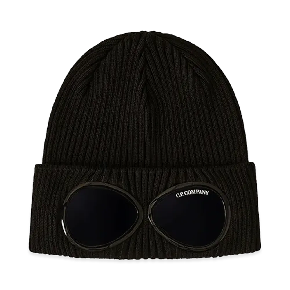 C.P. Company Cotton Goggle Beanie "Black"