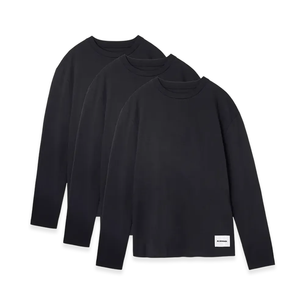 Jil Sander Crew Neck Cut And Sew "Black"