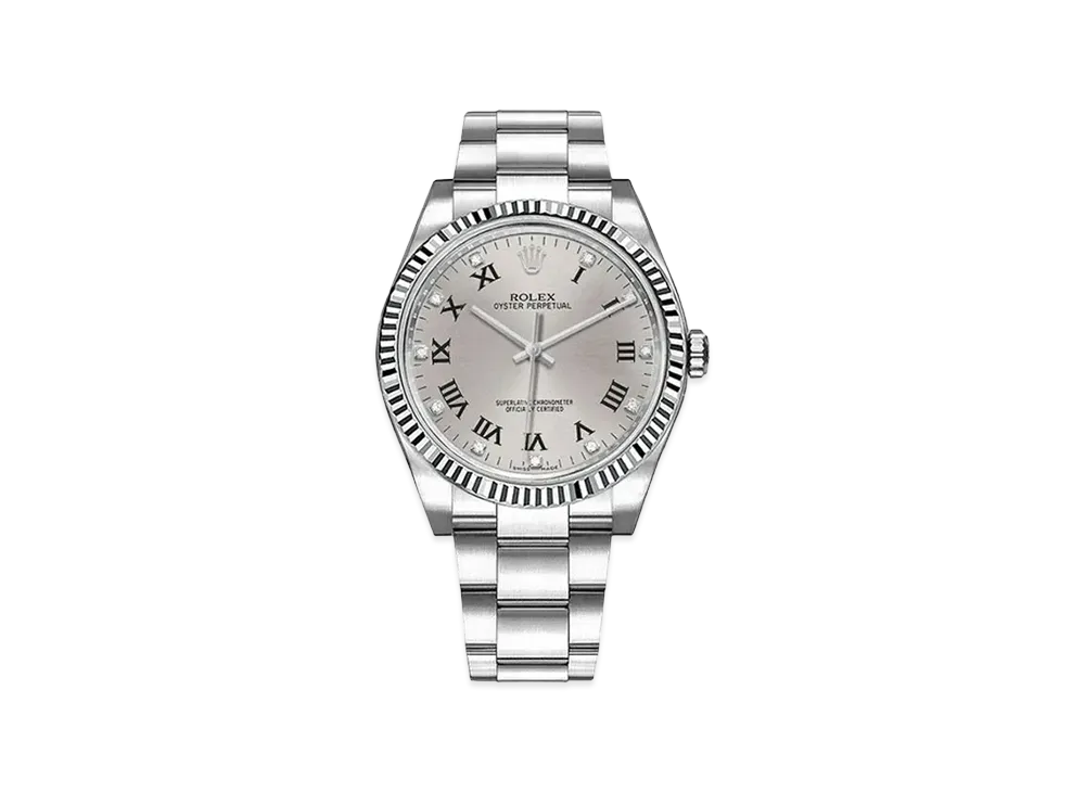 ROLEX Oyster Perpetual "Silver Roman/Stainless Steel/White Gold"
