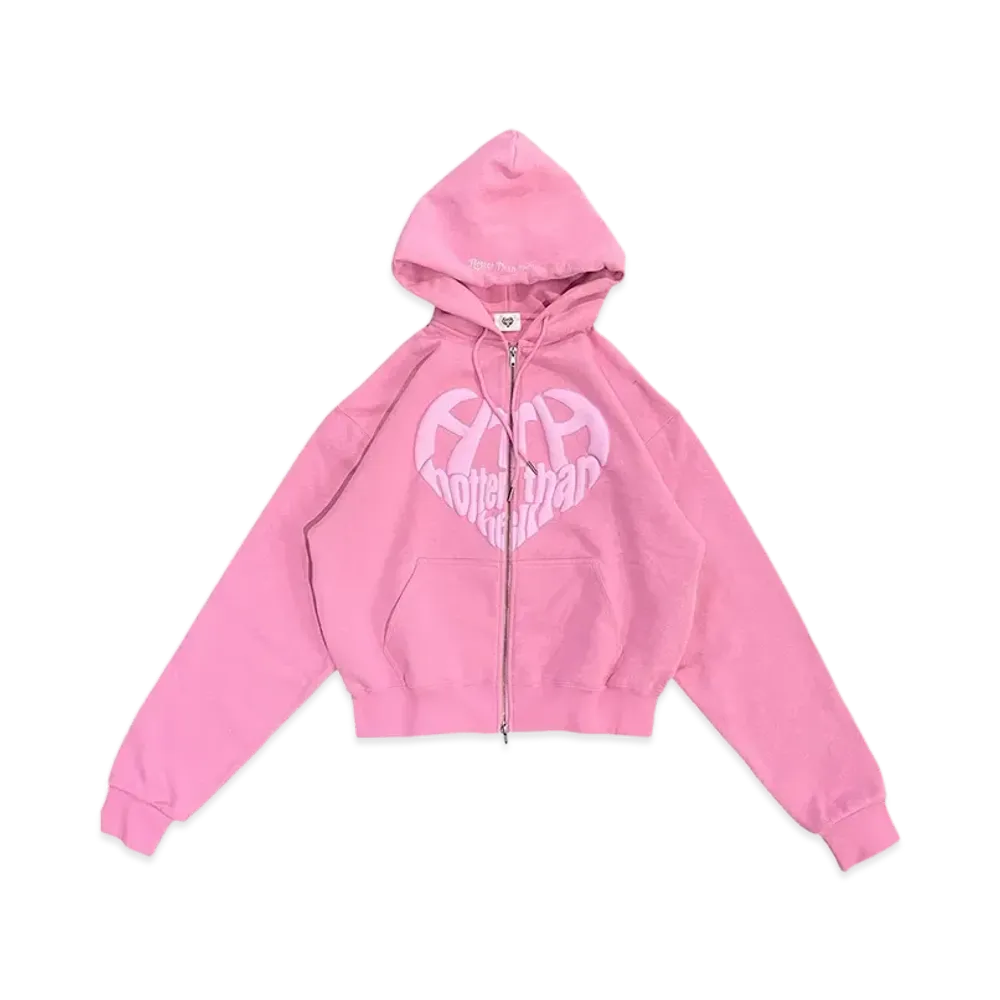 HTH heart logo zip hoodie "PINK"
