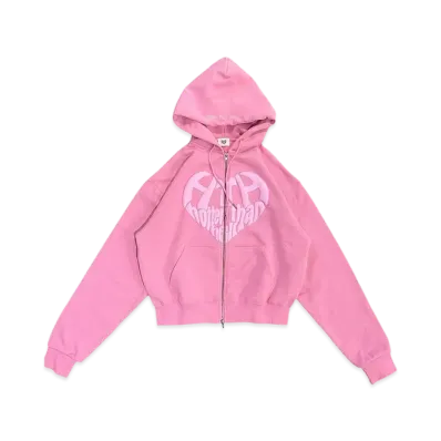 HTH heart logo zip hoodie "PINK"