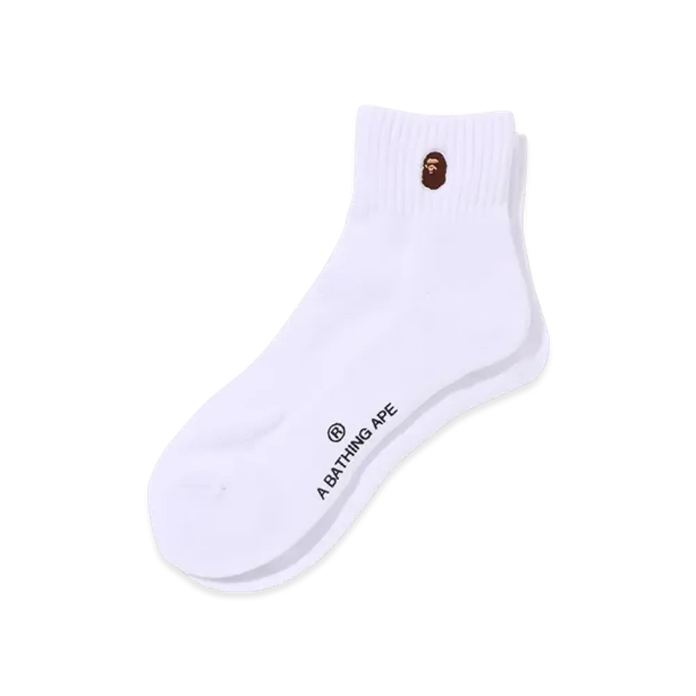 A BATHING APE One Point Ankle Socks "White"
