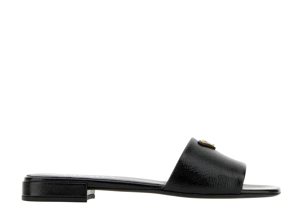PRADA Women's Leather Slippers "Black"