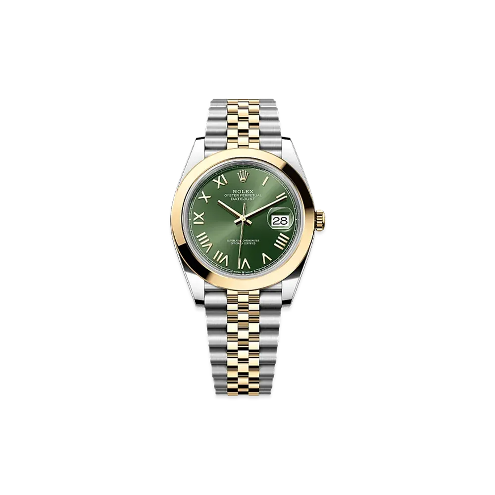 ROLEX Datejust 41 Oystersteel & Yellow Gold "Olive Green"