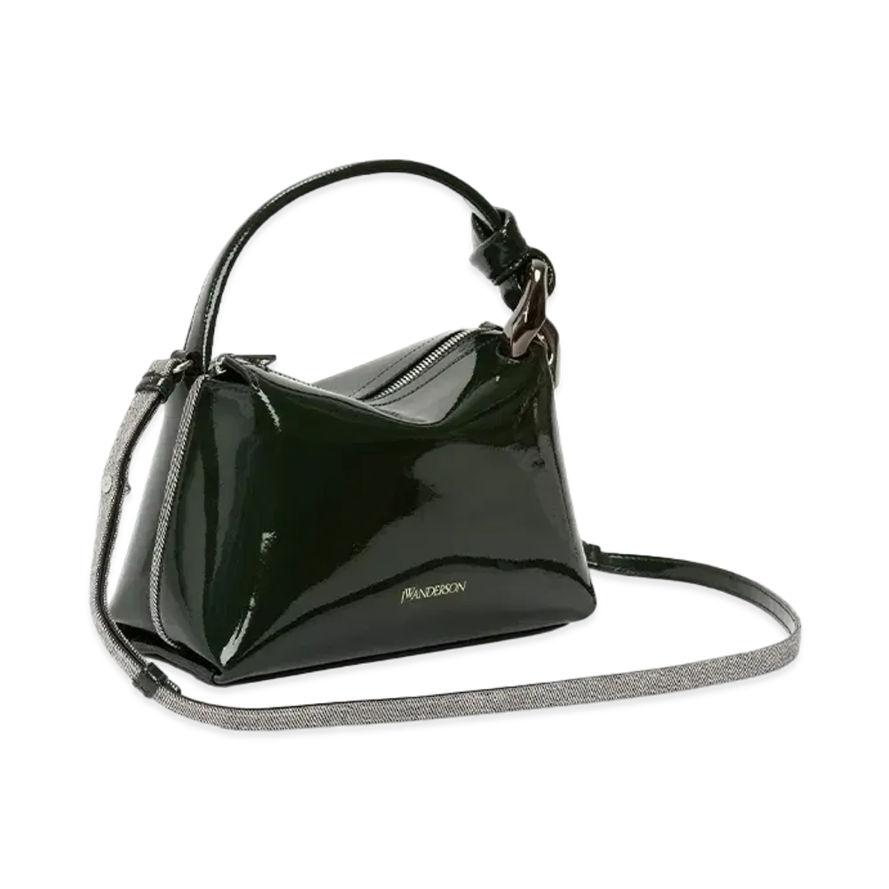 JW ANDERSON Small Corner Coated Denim Crossbody Bag "Black"
