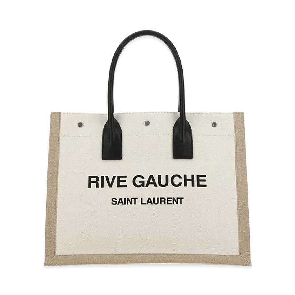 Saint Laurent Sand Canvas Big Rive Gauche Shopping Bag "Beige/Tan "