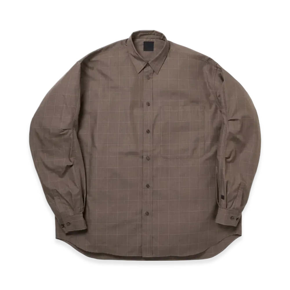 DAIWA PIER39 Tech Regular Collar Shirt L/S Glen Check "Brownkhaki"