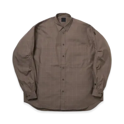 DAIWA PIER39 Tech Regular Collar Shirt L/S Glen Check "Brownkhaki"