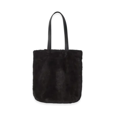 ssstein Acrylic Fur Tote Bag "Grey Khaki"