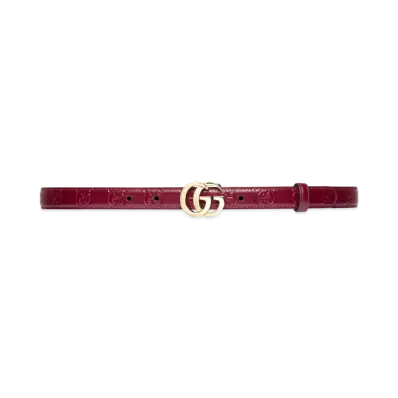 GUCCI GG Milano Thin Belt "Rosso Ancola"
