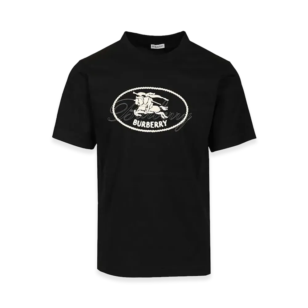 Burberry Cotton T-Shirt With Knight Stamp "Black"