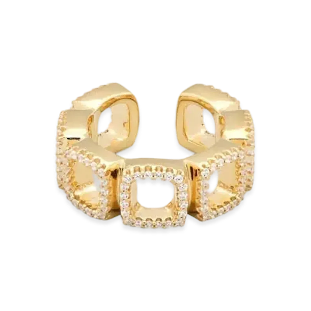 TOMWOOD Cushion Ear Cuff Open CZ "Gold"