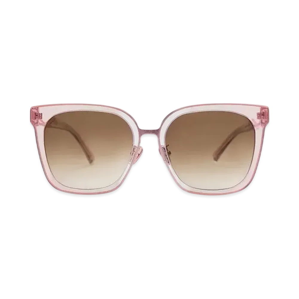 CHARLES & KEITH Open Wire Square Acetate Sunglasses "Pink"