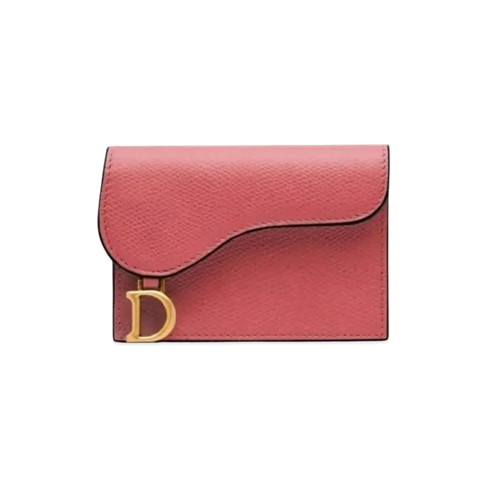 Dior Cow-Leather Saddle Flip Card Holder "Pink"